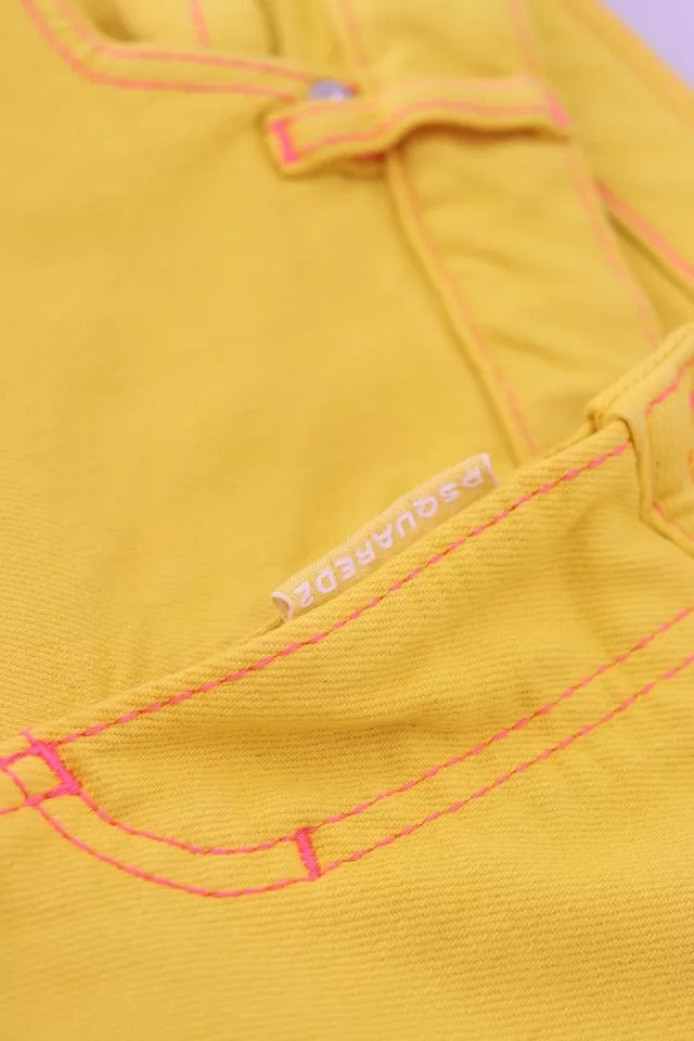Dsquared² Sarı Pamuklu Düşük Bel Kısa Jennifer Kot Pantolon